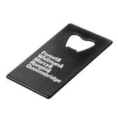 De projecten creditkaart flessenopener (Achterkant Gekanteld)