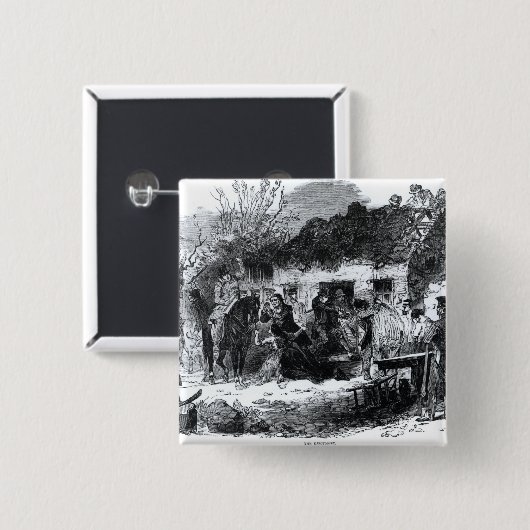 De projectie vierkante button 5,1 cm (Voorkant /achterkant)