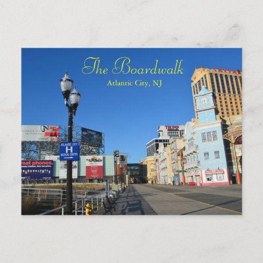 De promenade in Atlantic City Briefkaart (Voorkant)
