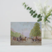 De promenade op de Champs-Elysées Briefkaart (Staand voorkant)