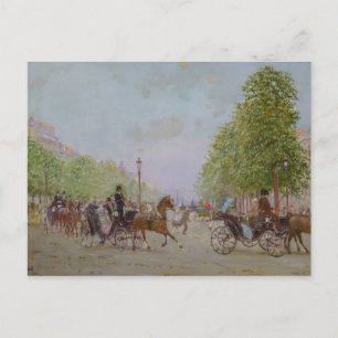 De promenade op de Champs-Elysées Briefkaart