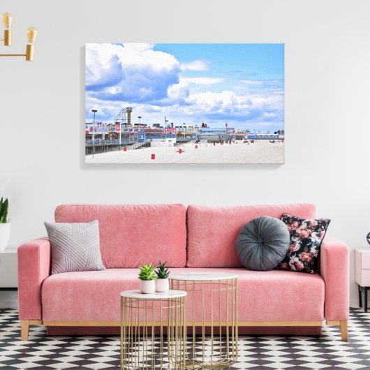 De promenade op Seaside Heights voor Sandy Canvas Afdruk (Insitu (Woonkamer))