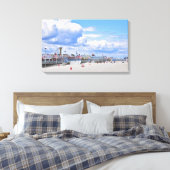 De promenade op Seaside Heights voor Sandy Canvas Afdruk (Insitu (Slaapkamer))