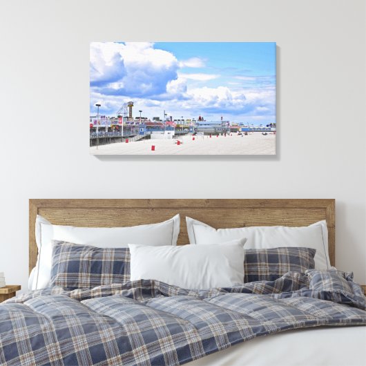 De promenade op Seaside Heights voor Sandy Canvas Afdruk (Insitu (Slaapkamer))
