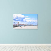 De promenade op Seaside Heights voor Sandy Canvas Afdruk (Insitu (Houten vloer))