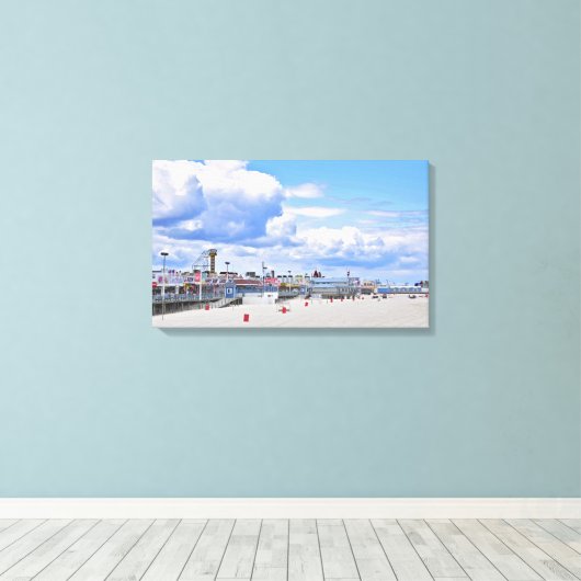 De promenade op Seaside Heights voor Sandy Canvas Afdruk (Insitu (Houten vloer))