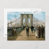 De Promenade van de Brug van Brooklyn, de Stad van Briefkaart (Voorkant / Achterkant)