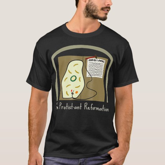 De Protistante Reformatie Grappige Microbiologie T-shirt (Voorkant)