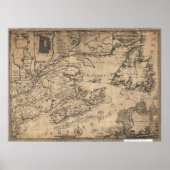 de provincie Nova Scotia Canada Map (1776) Poster (Voorkant)