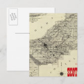 De Provincie van Fresno van de kaart, Californië Briefkaart (Voorkant / Achterkant)