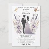 De Pruim Herfst Lente Zomer Lavendel Sage Bruiloft Kaart (Voorkant)