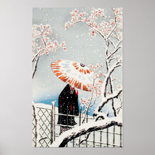 De pruimenboom in de sneeuw van Hiroaki Takahashi  Poster