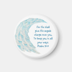 De psalm 91:11 Angels van de manuscripten Horloge  Magneet