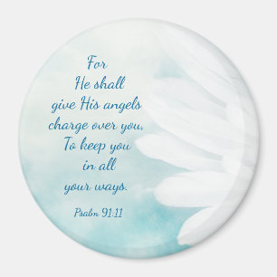 De psalm 91:11 Angels van de manuscripten Horloge  Magneet