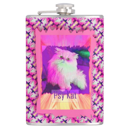 De PSY Kat / De Psychische Kat (door ACCI) Heupfles (Voorkant)