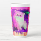 De PSY Kat / De Psychische Kat (door ACCI) Papiere Latte Mok (Voorkant)