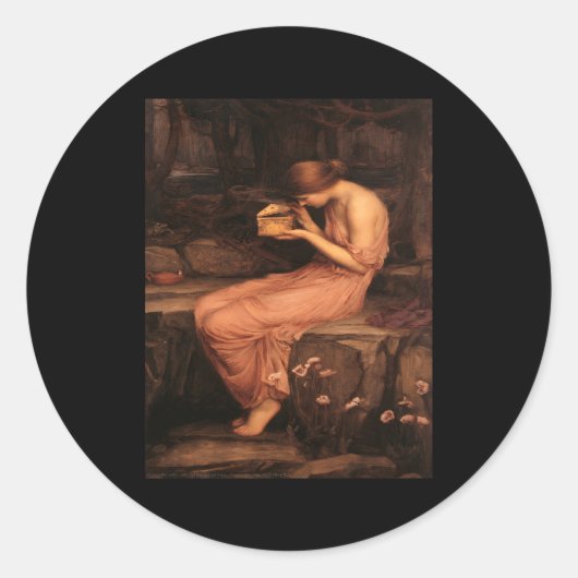 De psyche van John William Waterhouse opent de gou Ronde Sticker (Voorkant)