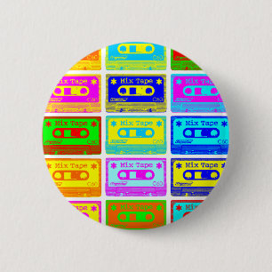 De psychedelische Band van de Mengeling Ronde Button 5,7 Cm