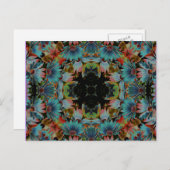 De psychedelische Bloem Postca van de Kunst van de Briefkaart (Voorkant / Achterkant)