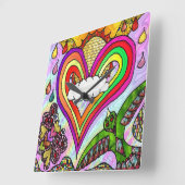 De psychedelische Druk van de Kunst van het Hart Vierkante Klok (Hoek)