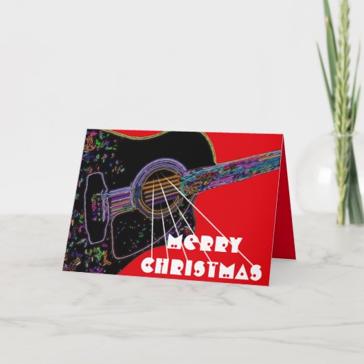 De psychedelische Kerstkaart van de Gitaar Feestdagen Kaart (Voorkant)