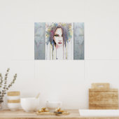 De Psychic Fantasy Woman portret Waterverf Art Poster (Keuken)