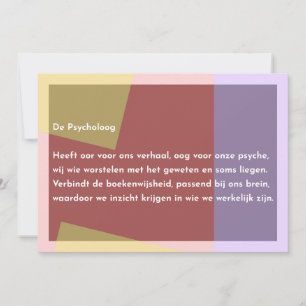 De Psycholoog Bedankkaart