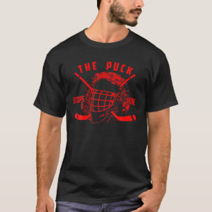 De Puck houdt hier op Cute Hockey Team Player Gi T-shirt