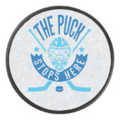 De Puck stopt hier Hockey Goalie Puck (Voorkant)