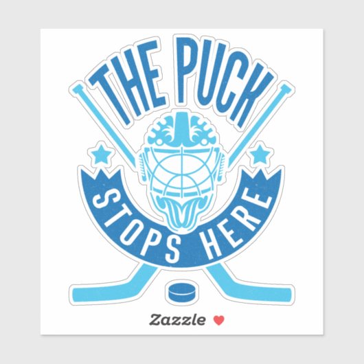 De Puck stopt hier Hockey Goalie Sticker (Vel)
