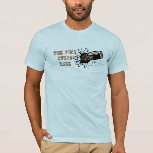 De Puck stopt hier Hockey Mannen T-Shirt (Voorkant)