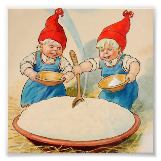 “De puddingkom” van Jenny Nystrom Foto Afdruk (Voorkant)