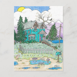 De puddle, de Rainbogen achtervolgen Briefkaart