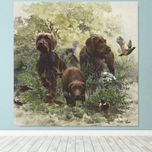 De Pudelpointer Canvas Afdruk (Insitu (Houten vloer))