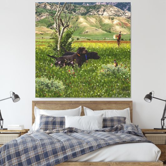 De Pudelpointer Canvas Afdruk (Insitu (Slaapkamer))