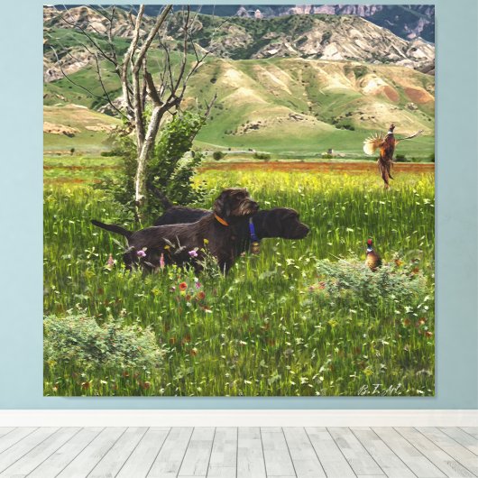 De Pudelpointer Canvas Afdruk (Insitu (Houten vloer))