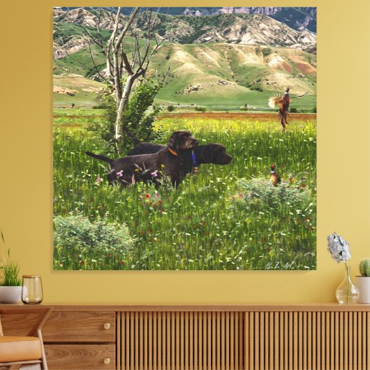 De Pudelpointer Canvas Afdruk (Insitu (Woonkamer))