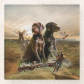 De Pudelpointer Glazen Onderzetter (Voorkant)