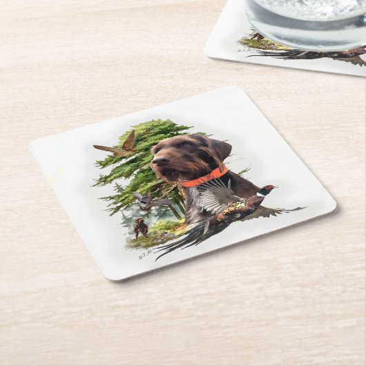 De Pudelpointer Kartonnen Onderzetters (Schuin)