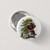 De Pudelpointer Ronde Button 3,2 Cm (Voorkant /achterkant)