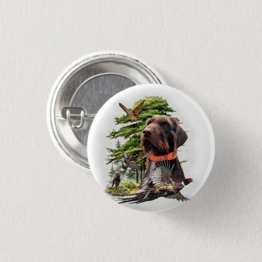 De Pudelpointer Ronde Button 3,2 Cm (Voorkant /achterkant)