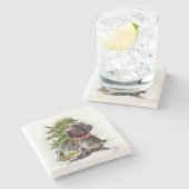 De Pudelpointer Stenen Onderzetter (Zijkant)