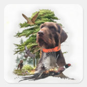 De Pudelpointer Vierkante Sticker (Voorkant)