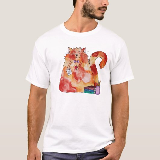 De Puff Cat Teacher T-shirt (Voorkant)
