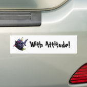 "De Puffer" vis met een hoogte Bumpersticker (Op auto)