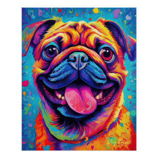 De Pug Dog 003 - Zetton Ziana Perfect Poster