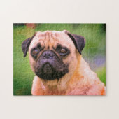 De Pug Dog Art Legpuzzel (Horizontaal)