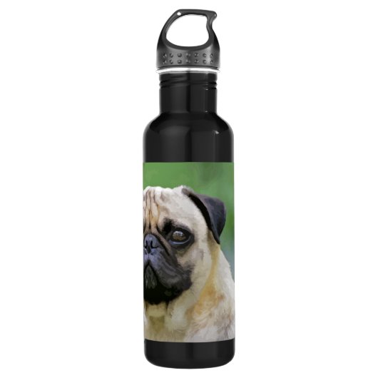 De Pug Dog Waterfles (Voorkant)
