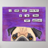 De pug is onschuldig poster (Voorkant)