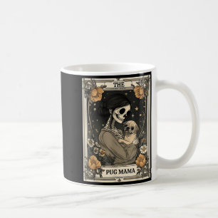 De Pug Mama Skelet Tarotkaart Vintage Puppie Hond Koffiemok